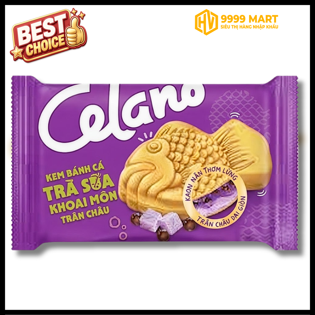  Kem Celano Bánh Cá Trà Sữa Khoai Môn Trân Châu 70g 
