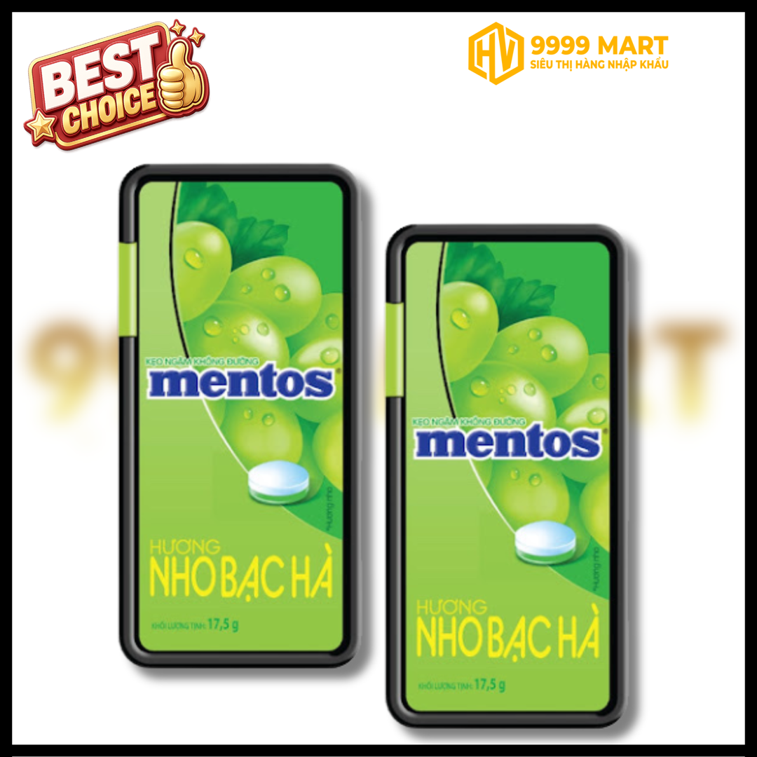  Kẹo Ngậm Mentos Nho Bạc Hà 17.5g 
