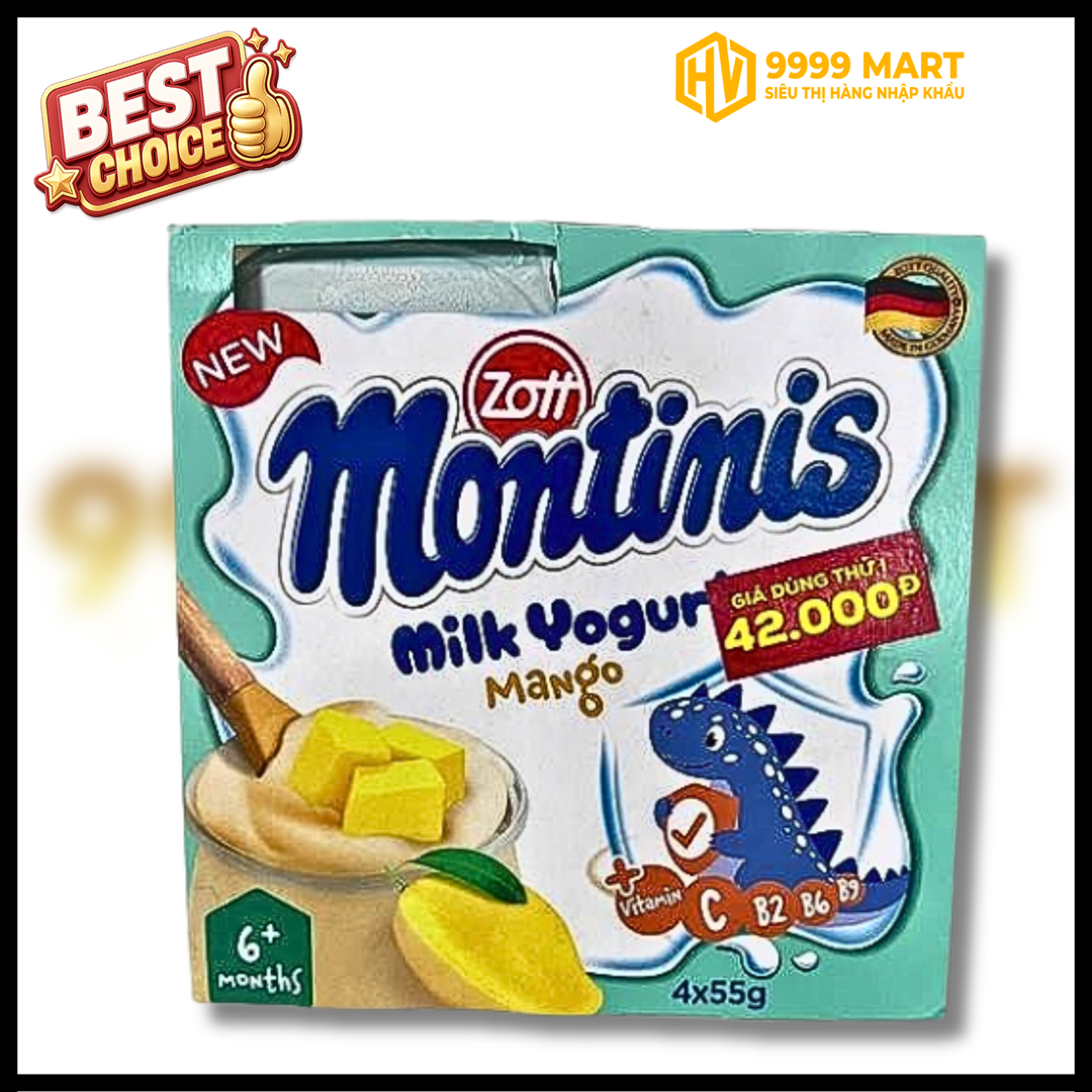 Sữa Chua Zott Montinis Vị Xoài Vĩ 4 Hủ 55g - Đức 