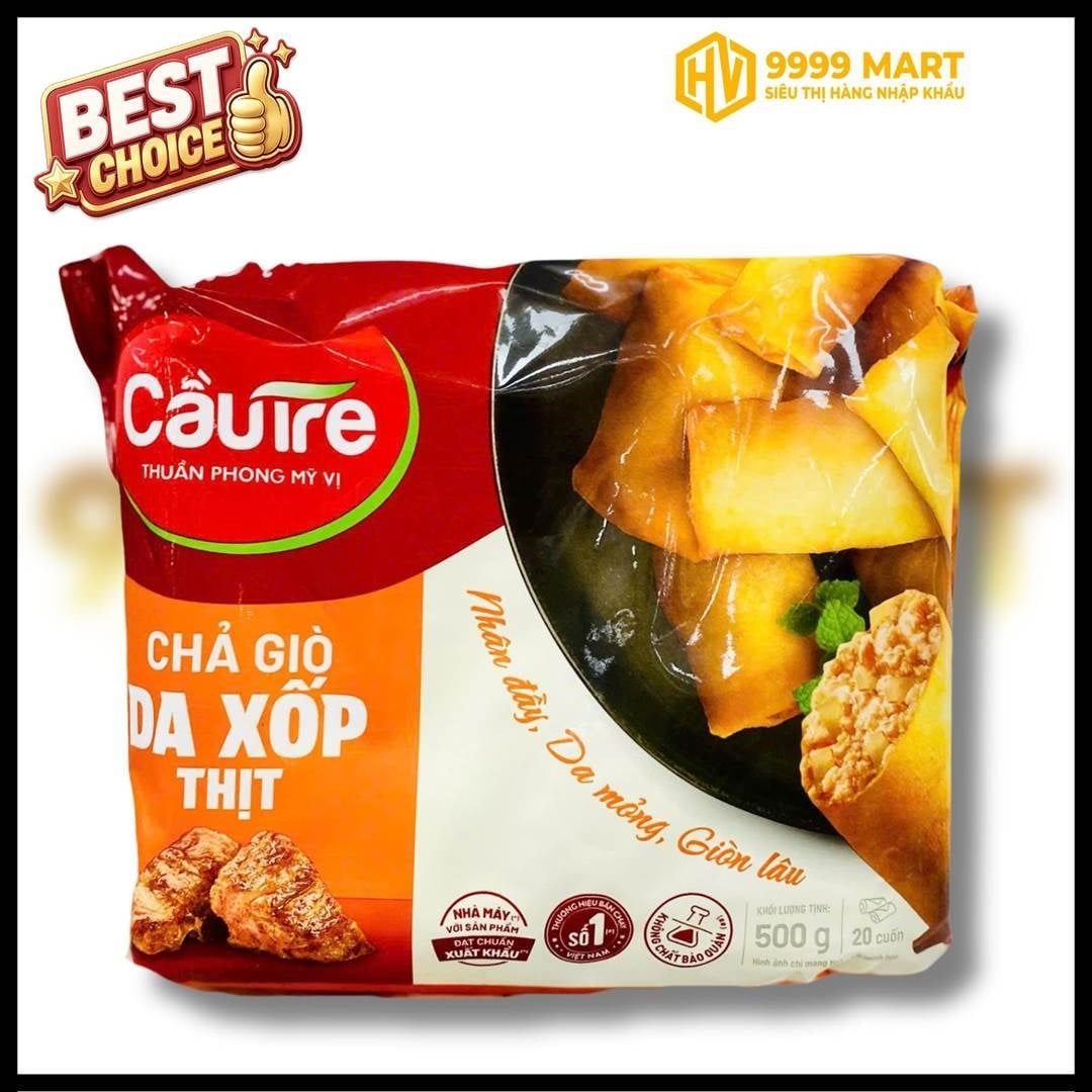  Chả Giò Cầu Tre Da Xốp Nhân Thịt 500g 