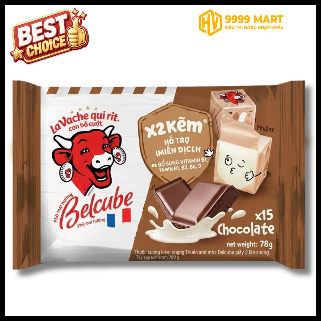  Phô Mai Vuông Belcube Ngọt Vị Socola (78G X15c) 