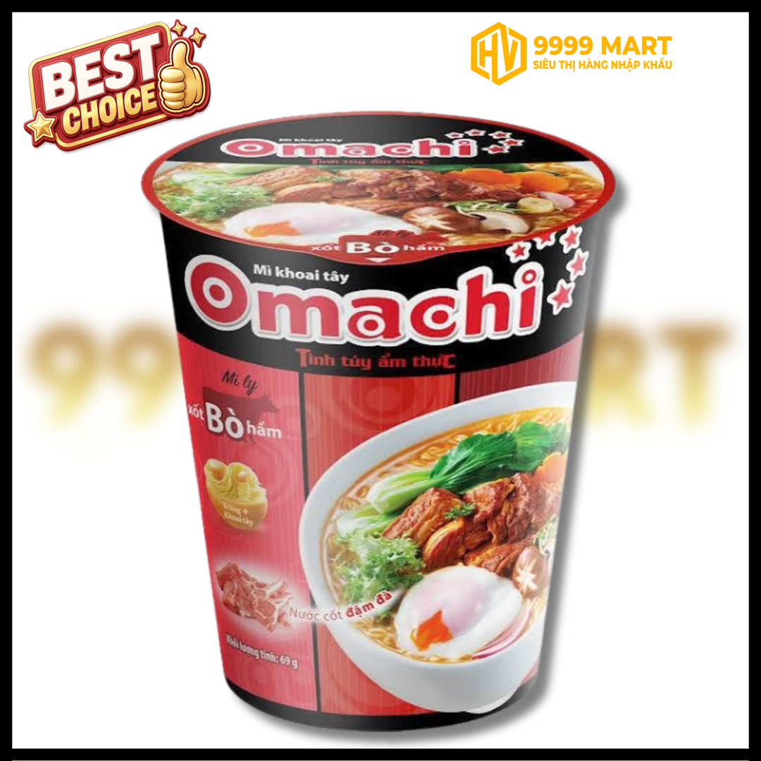  Mì Khoai Tây Omachi Xốt Bò Hầm Tô 69g 