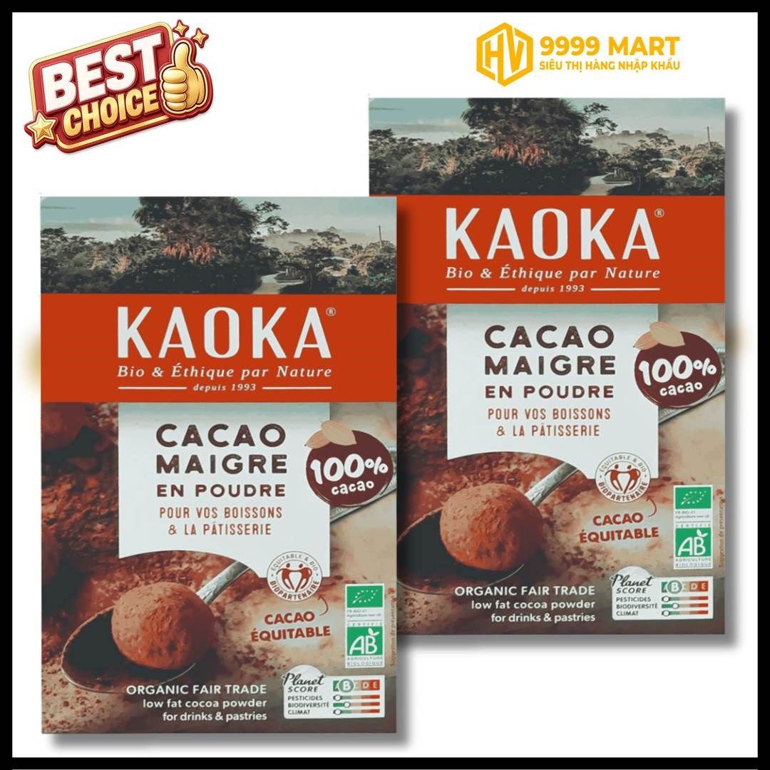  Bột Ca Cao Nguyên Chất Hữu Cơ Tách Béo Kaoka 250g 