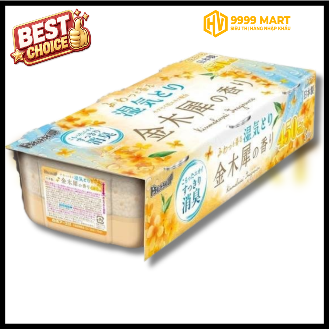  Set 2 Hộp Hút Ẩm Và Làm Thơm Ngăn Tủ Hương Hoa Mộc Vàng - Hakugen Earth Dry & Dry Up Neco Kinmokusei (1000ml X 2) 