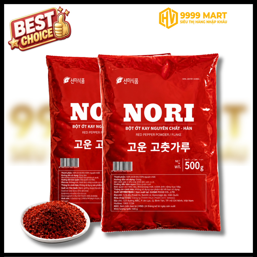  Bột Ớt Xay Nguyên Chất Nori 1kg (Mịn) - Hàn Quốc 