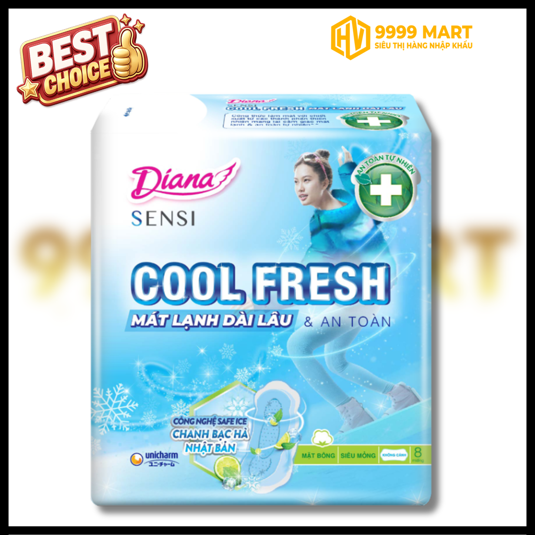  Băng Vệ Sinh Diana Sensi Cool Fresh Siêu Mỏng Không Cánh 20m 
