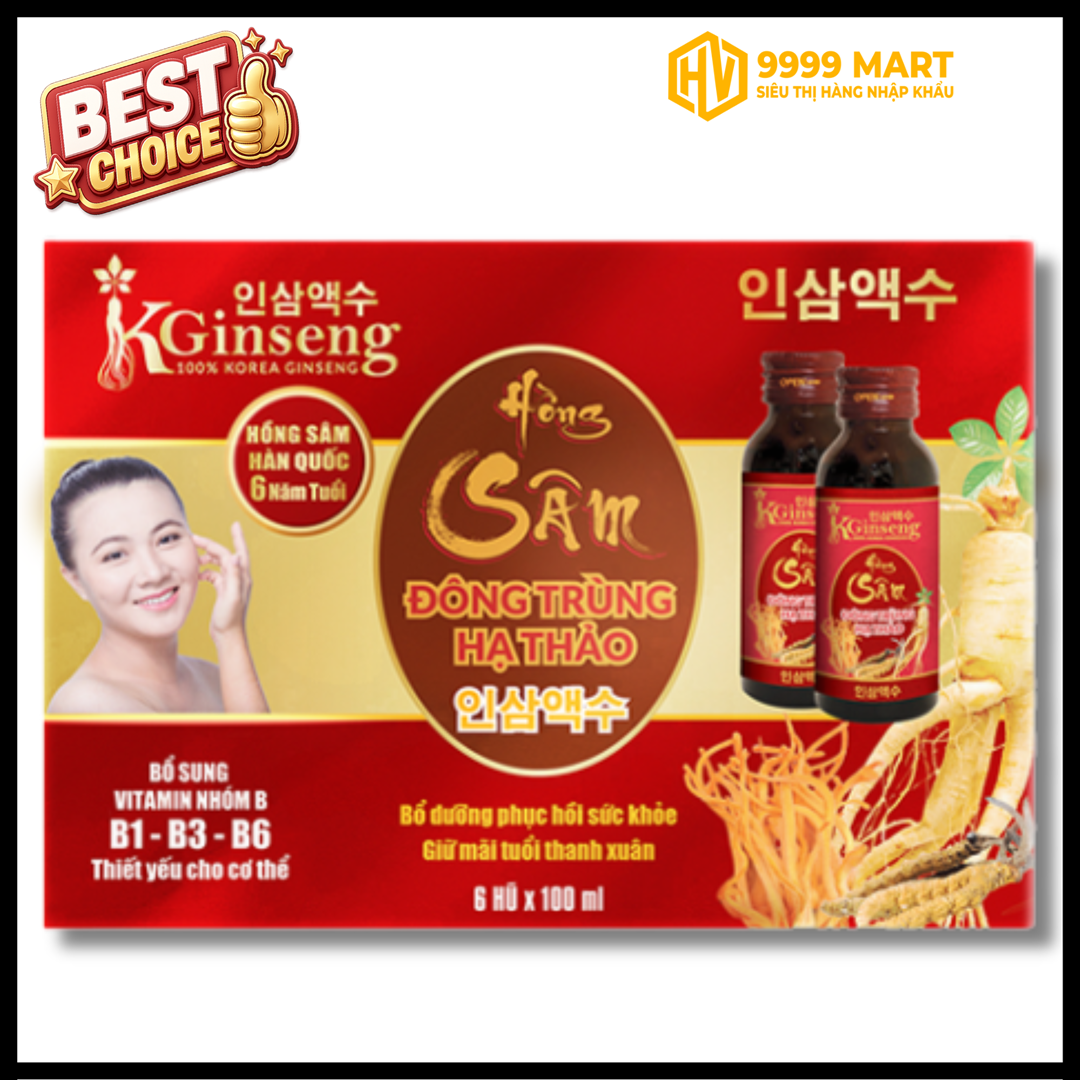  KH - Nước Hồng Sâm Đông Trùng KGinseng 100ml x 6hũ 