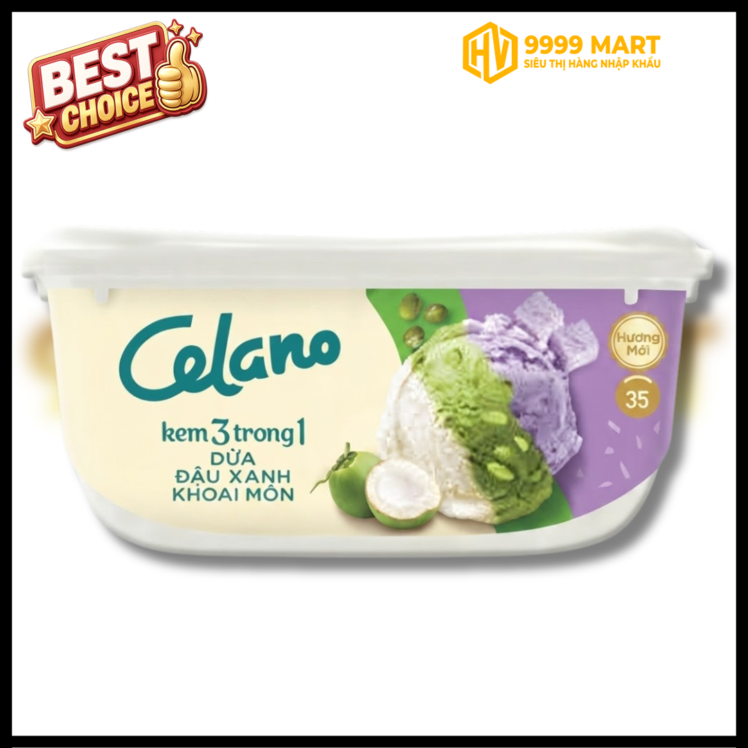  Kem Celano Dừa - Đậu Xanh - Khoai Môn 860ml 
