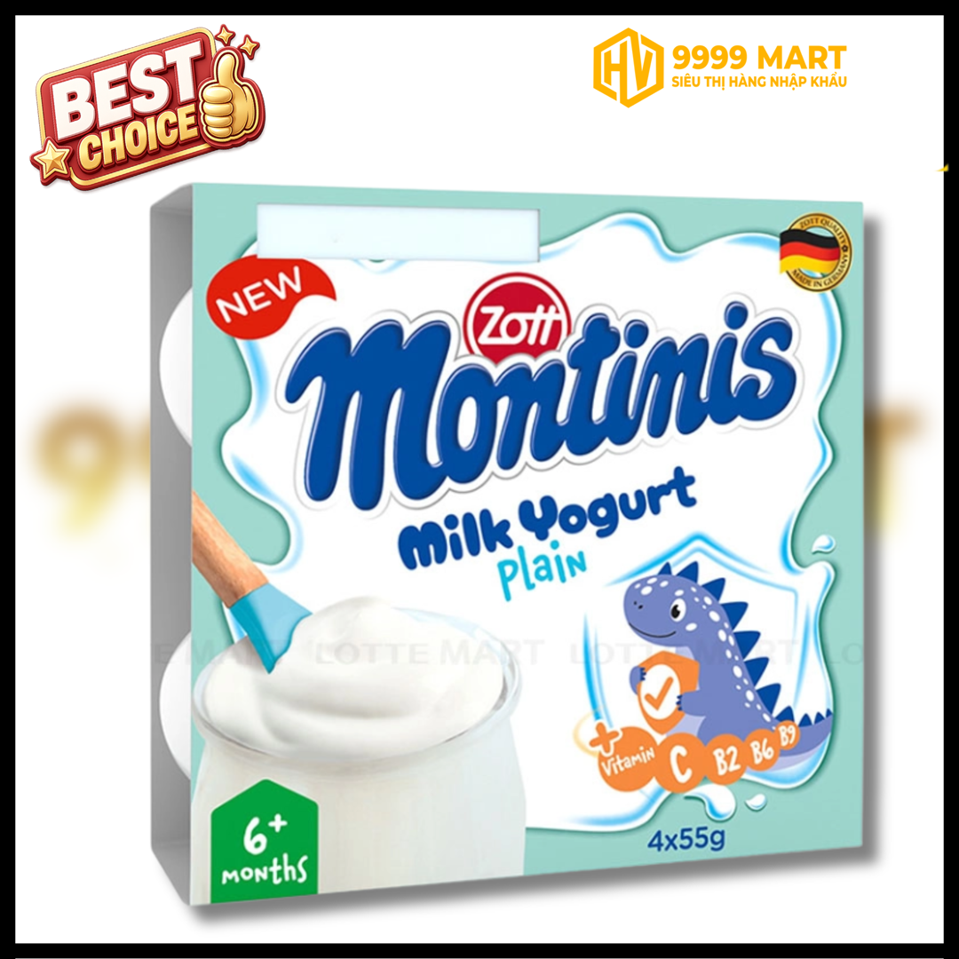  Sữa Chua Zott Montinis Nguyên Bản Vĩ 4 Hủ 55g - Đức 
