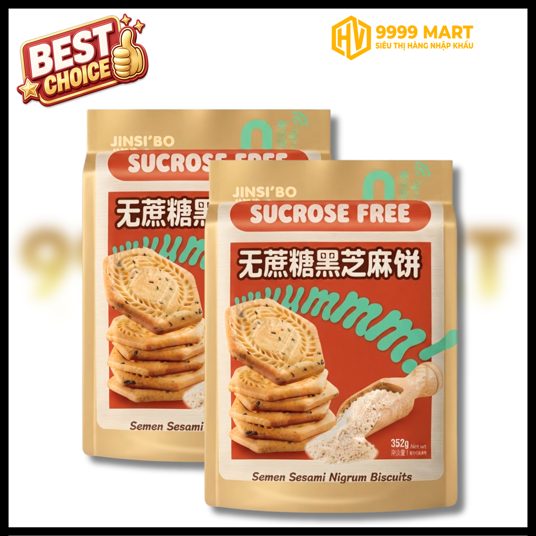  Bánh Quy Ăn Kiêng Jinsibo Vị Mè Đen 352g 