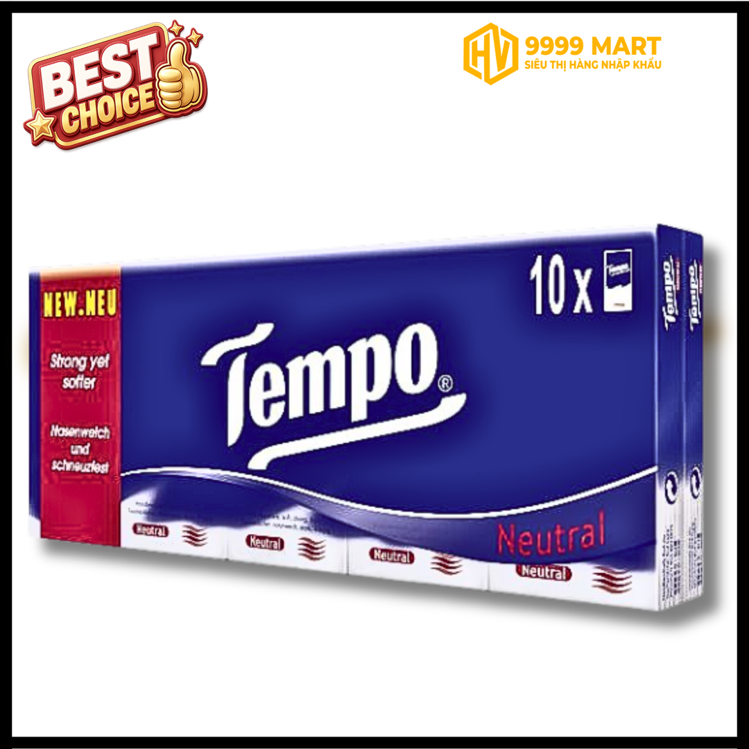  Khăn Giấy Bỏ Túi Tempo Regular Không Mùi (10 Gói) 
