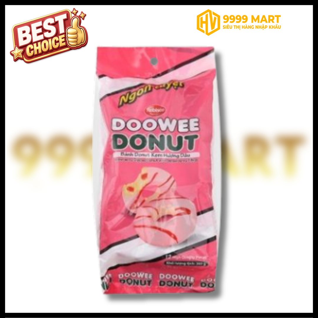  Bánh Donut Vị Dâu 348g 