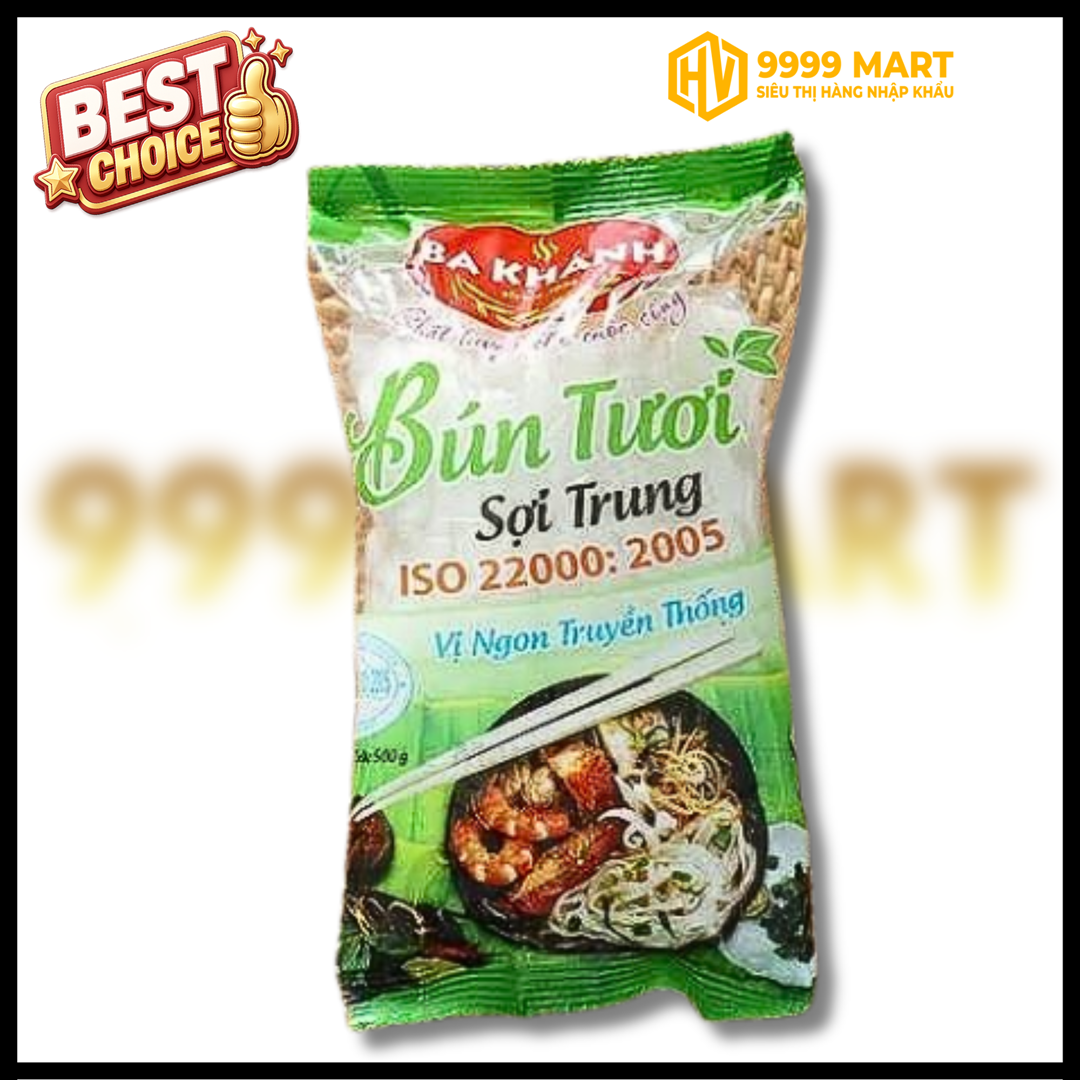  Bún Tươi Sợi Trung 500g - Ba Khánh 