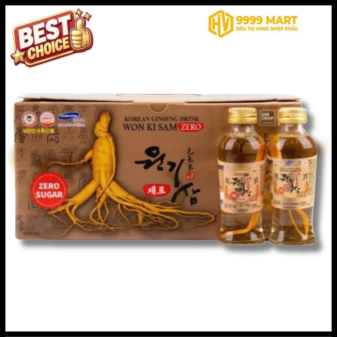  Nước Hồng Sâm Có Củ Không Đường Wonki Sam 120ml - Hàn Quốc 
