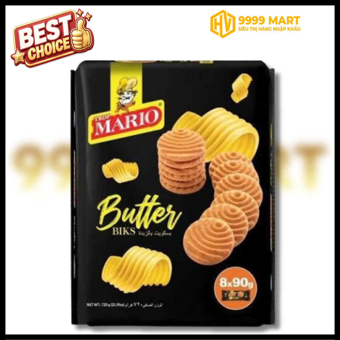  Bánh Quy Vị Bơ TRDP Mario 720g - Ấn Độ 