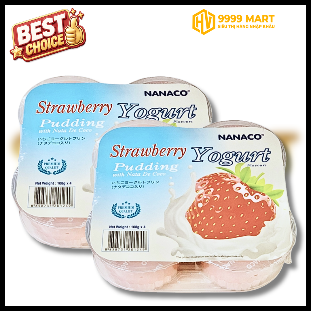  Thạch Pudding Dừa Vị Sữa Chua Dâu 432g Nanaco - Thái Lan 