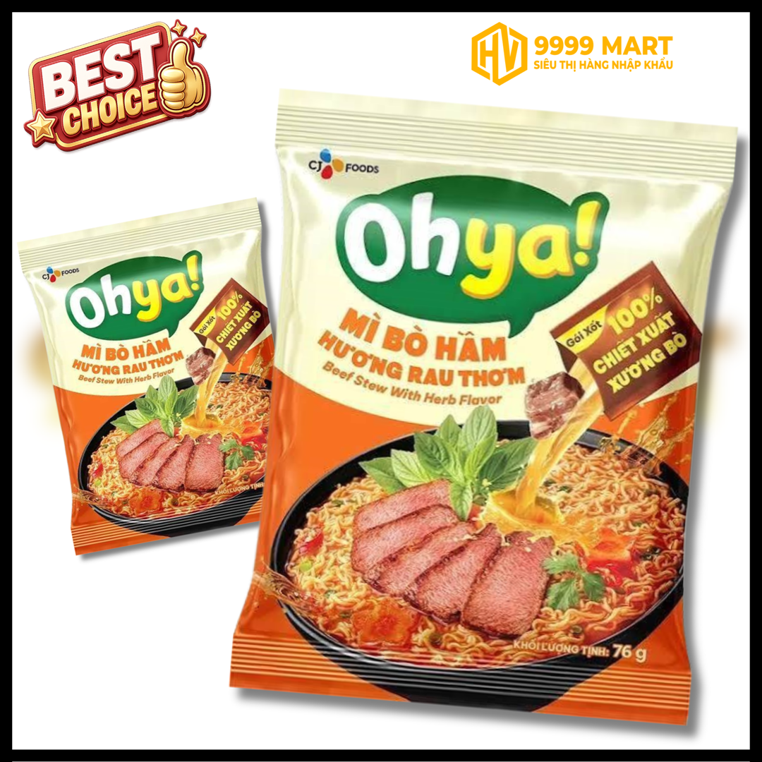  Mì Bò Hầm Hương Rau Thơm Ohya 88g (Set 2 Gói) 