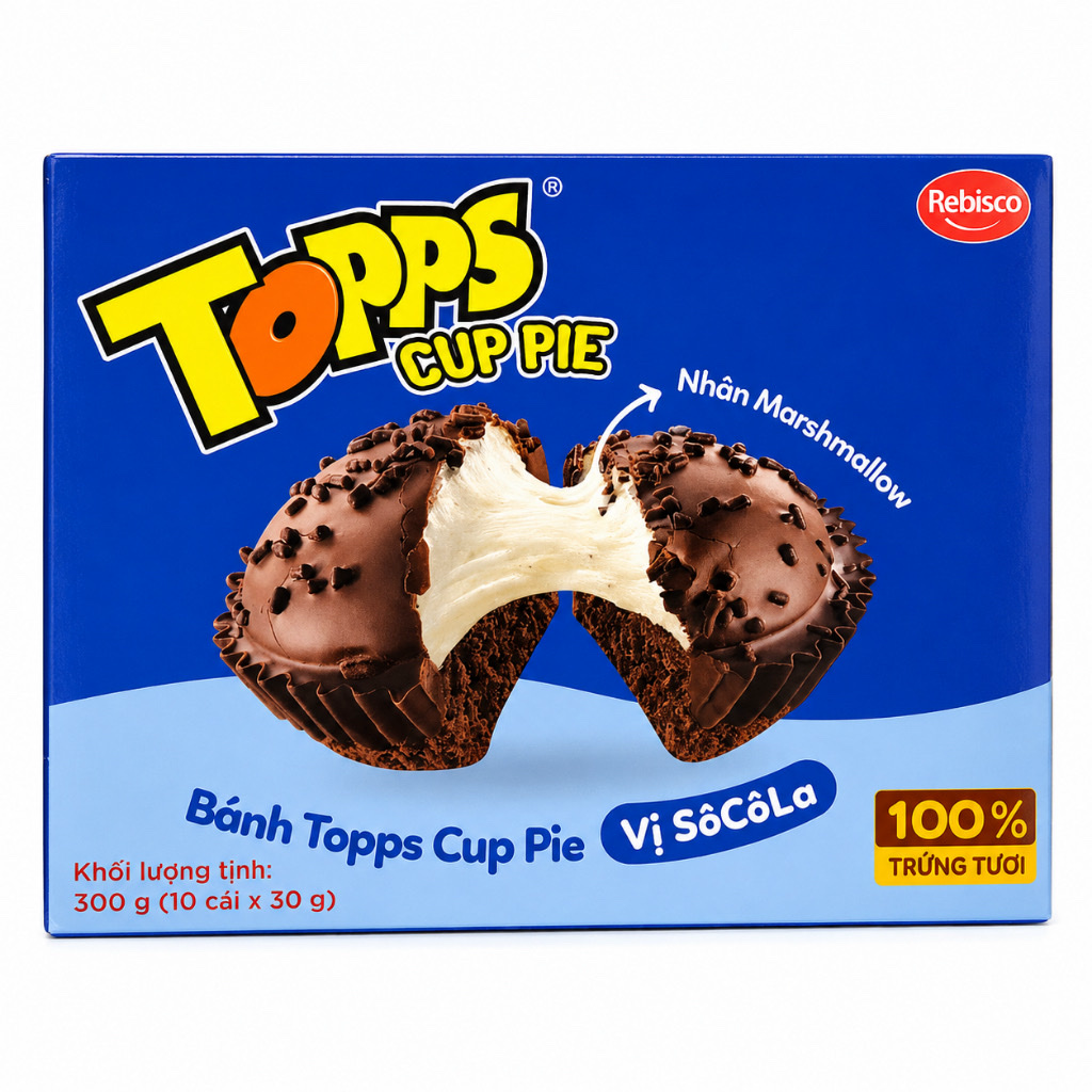  Bánh Topps Cup Pie Vị Socola 300g 