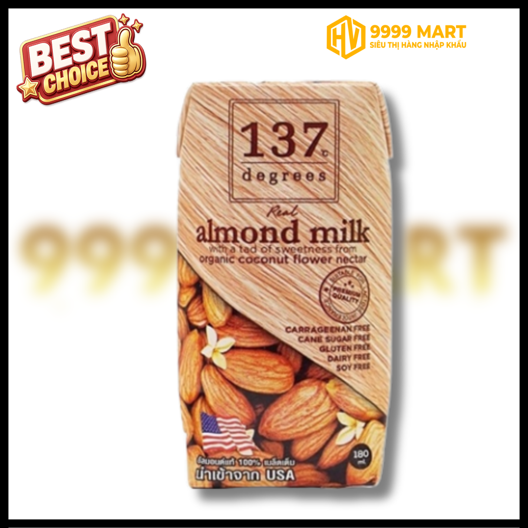  Sữa Hạt 137 Degrees Hạnh Nhân DHA 180ml - Thái Lan 