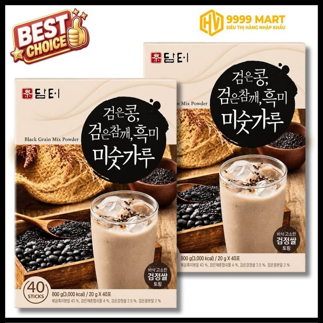  Bột Ngũ Cốc Damtuh Gạo Nếp Đen Và Chè Đậu Đen 50g X 18g - Hàn Quốc 