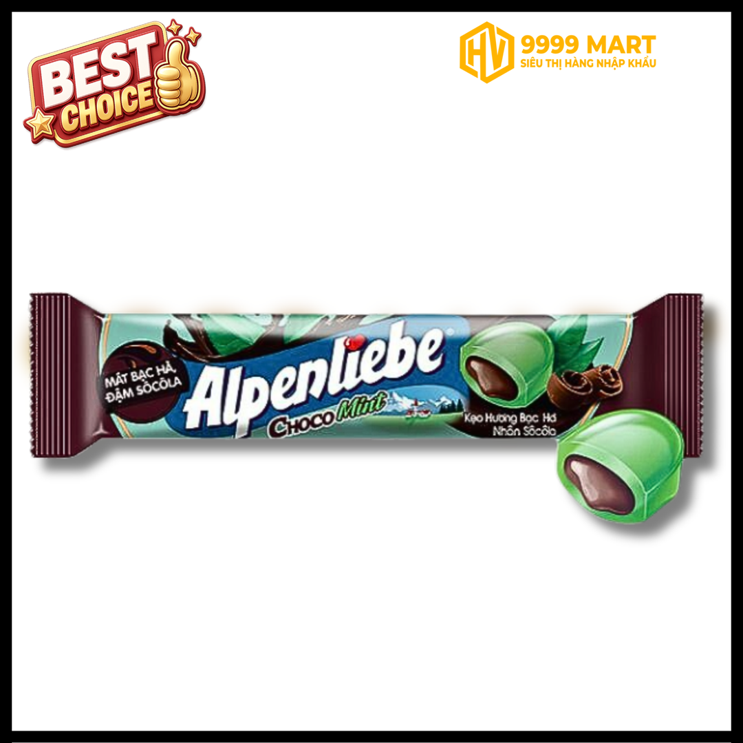  Kẹo Mềm Alp 2 Chew Bạc Hà Nhân Socola 24.5g 
