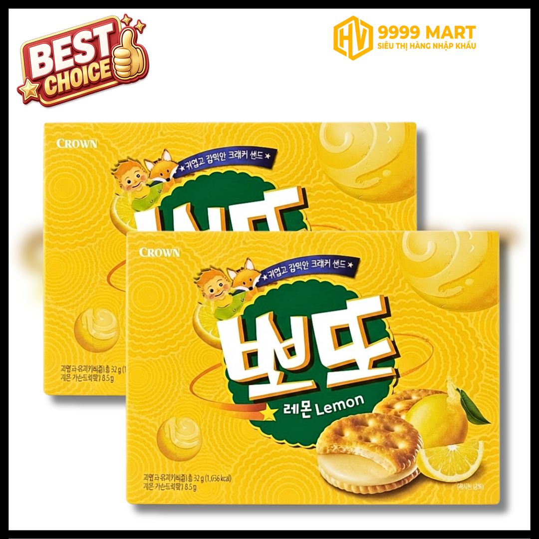 Bánh Quy Kẹp Kem Vị Chanh 187g 