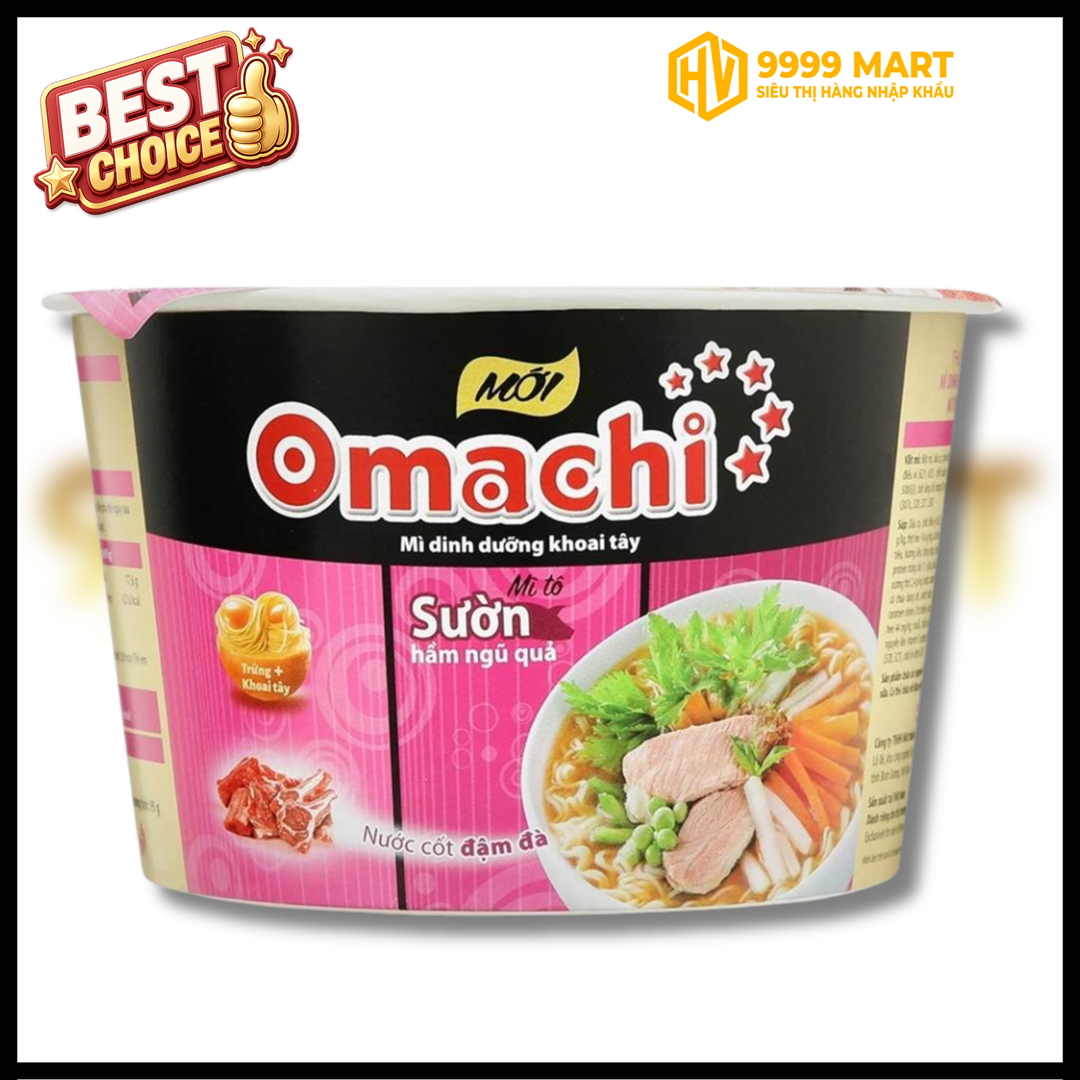  Mì Khoai Tây Omachi Sườn Hầm Ngũ Quả Hộp 96g 