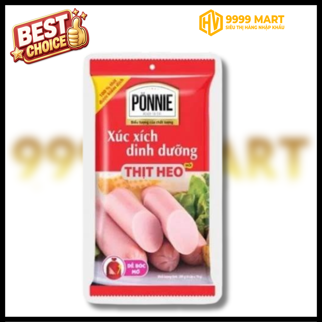  Xúc Xích Tiệt Trùng Ponnie Vị Heo(4 Cây X 70gr) 