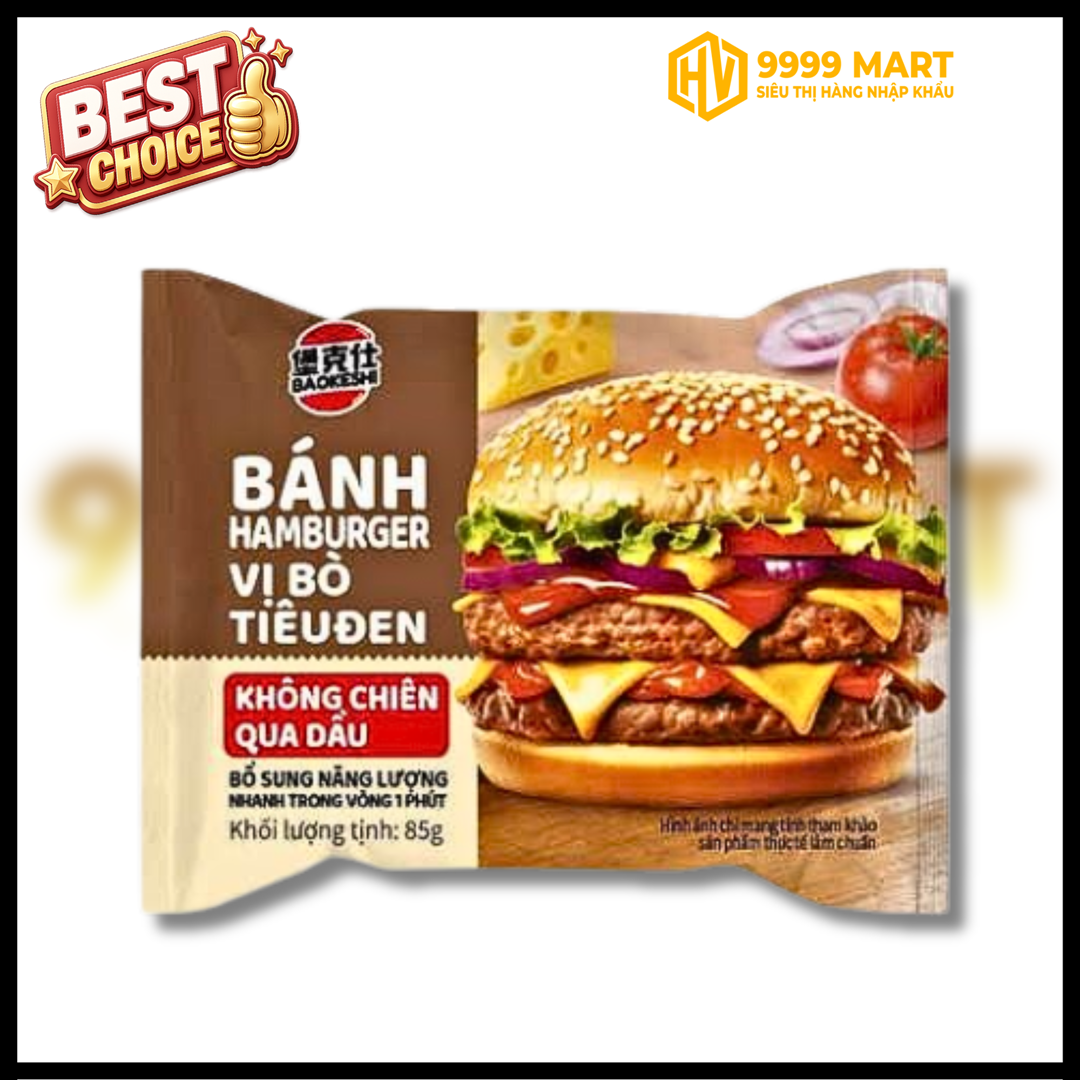  Bánh Hamburger Vị Bò Tiêu Đen 