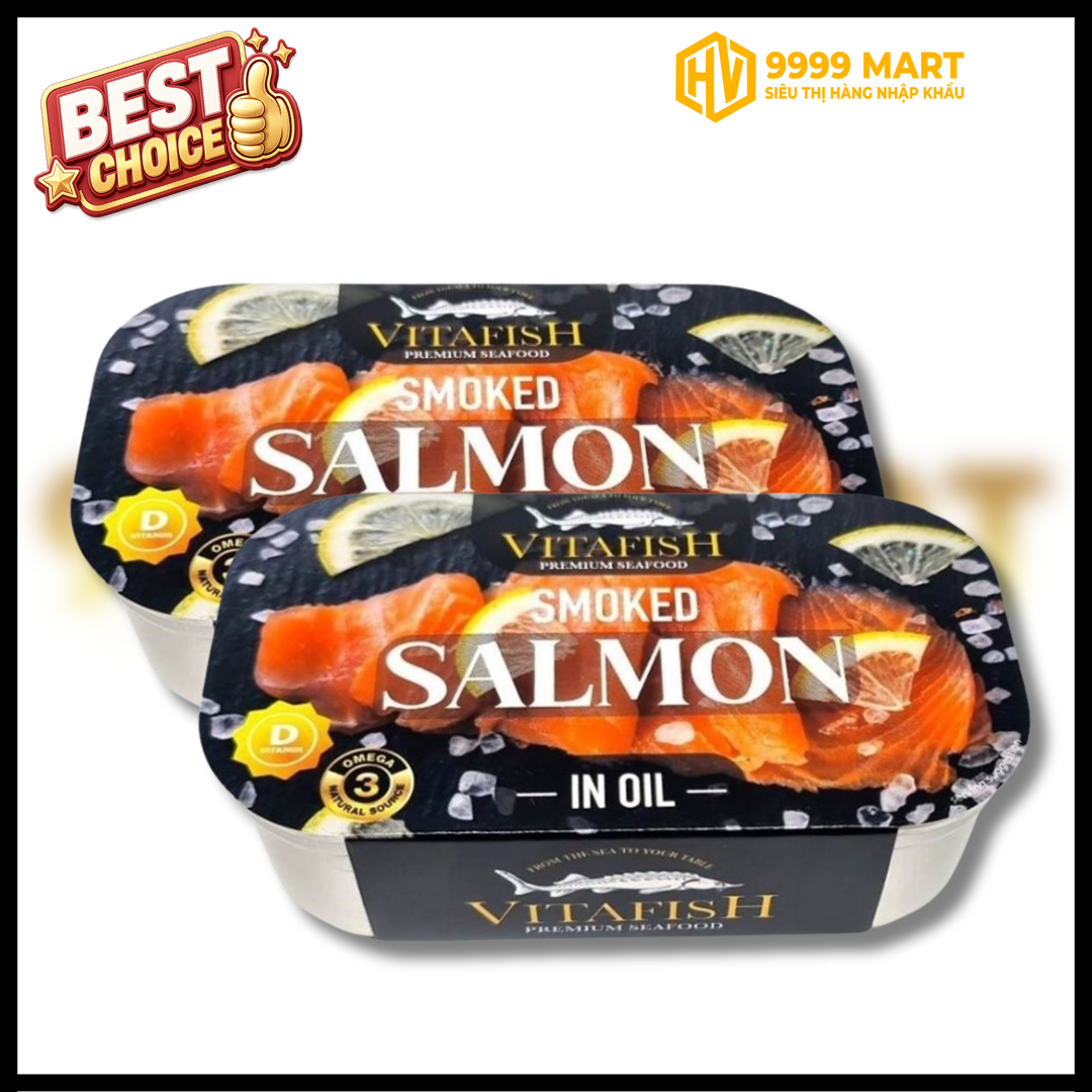  Cá Hồi Hun Khói Ngâm Dầu Vitafish Premium 120g - Latvia 