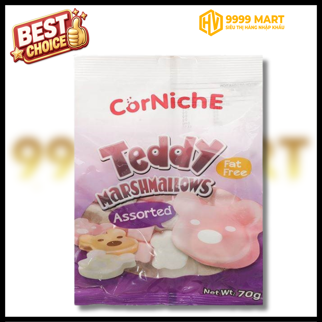  Kẹo Xốp Corniche Teddy Marshmallows Assorted 70g 