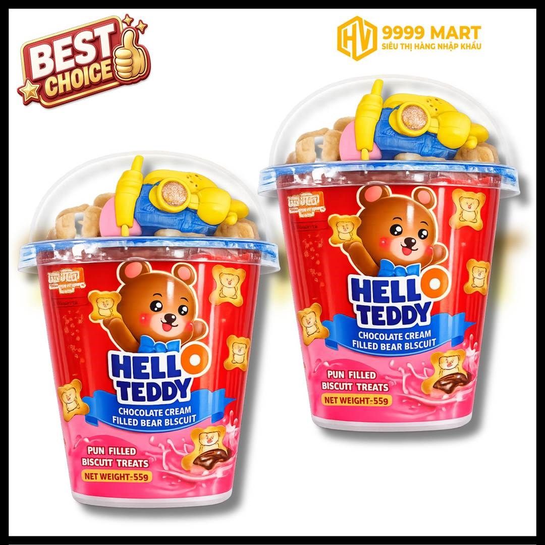  Bánh Gấu + Đồ Chơi Vị Dâu 55g 