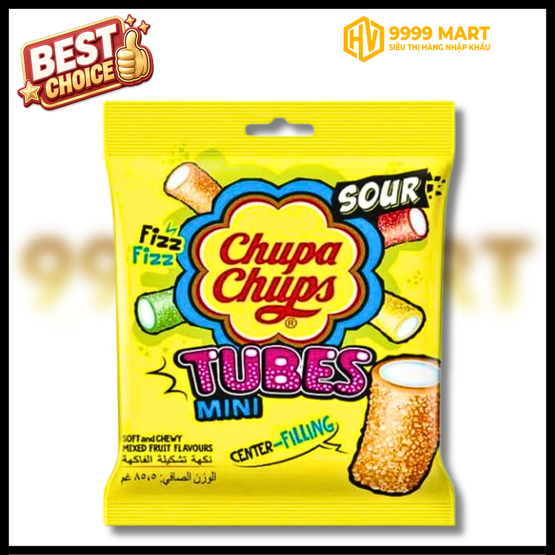  Kẹo Dẻo Chupa Chups Tubes Rainbow Mini 24g 