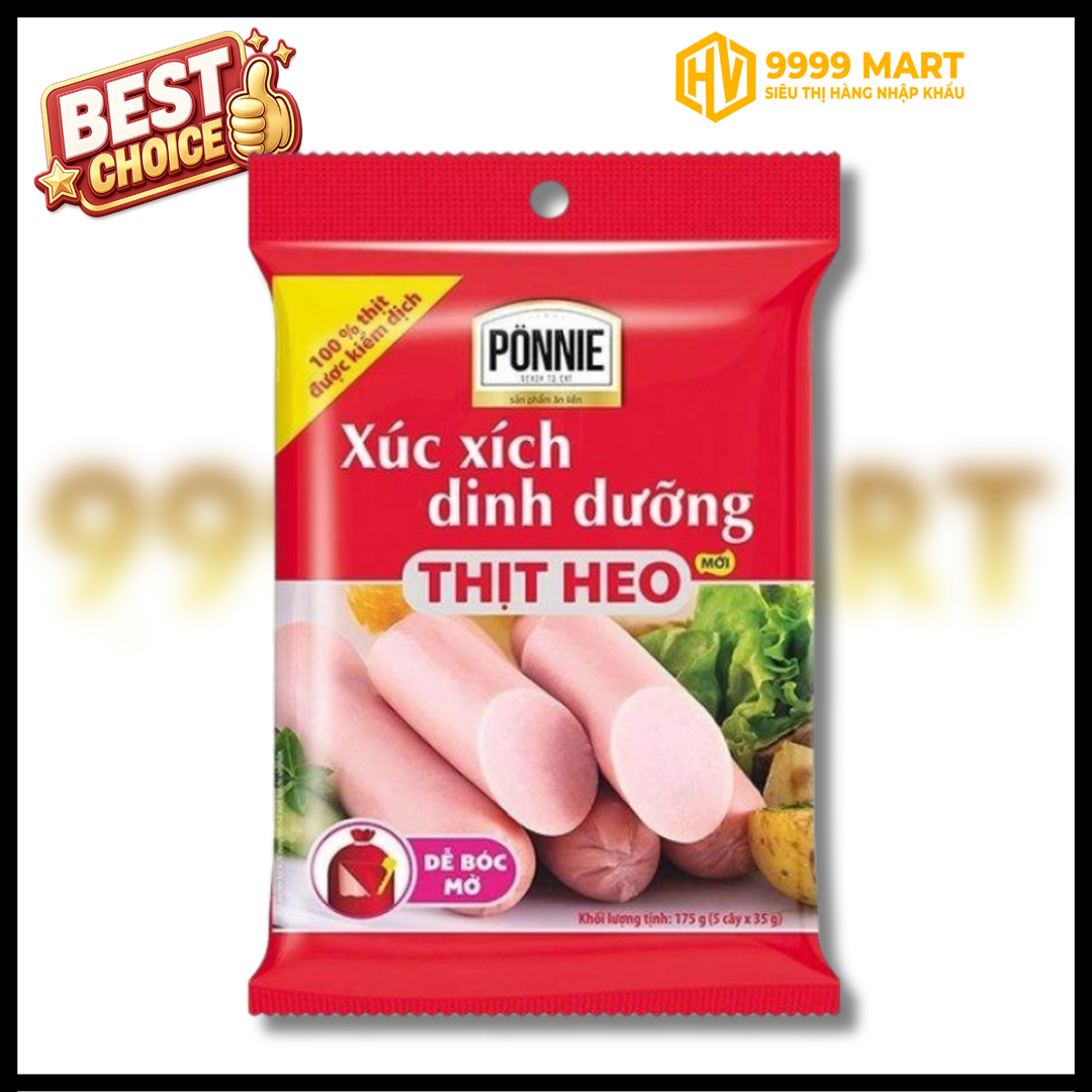  Xúc Xích Tiệt Trùng Ponnie Vị Heo 120gr 