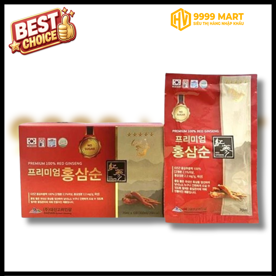  Mỹ Khánh Gold Premiums -Tổ Yến Chưng Nhân Sâm (6 X70ml) 