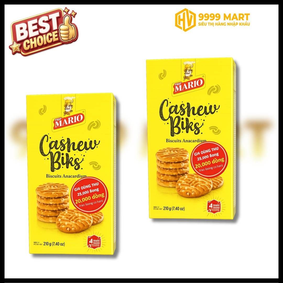  Bánh Mario Vị Hạt Điều 210g 