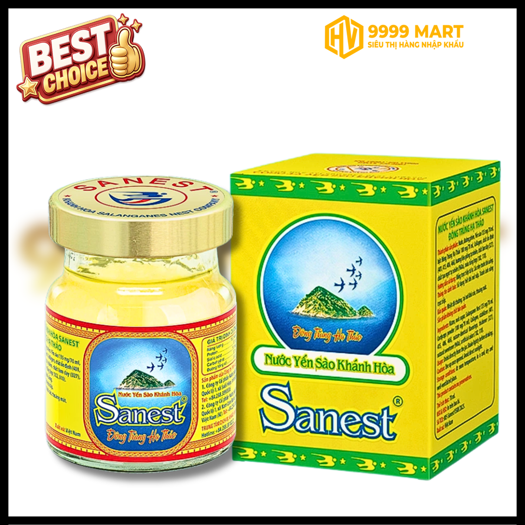  Nước Yến Sào Khánh Hòa Sanest Đông Trùng Hạ Thảo 21% (70ml) 