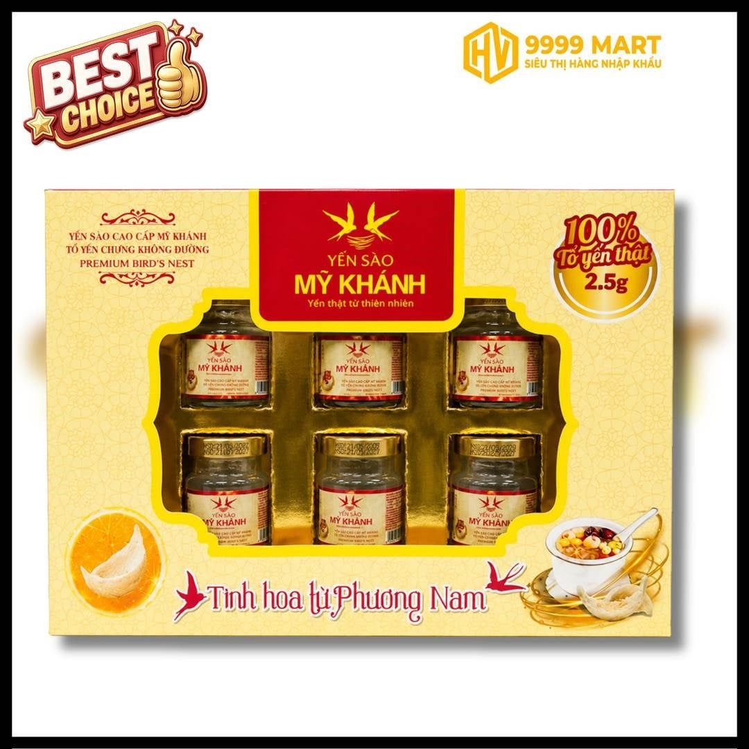  Yến Sào Cao Cấp - Mỹ Khánh Tổ Yến Chưng Không Đường (6x70ml) 