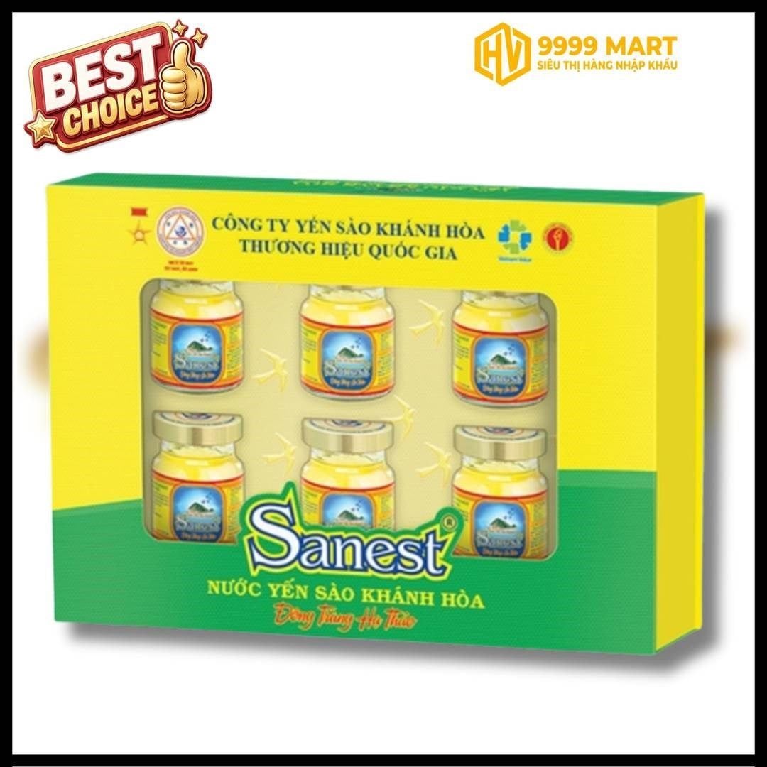  Nước Yến Sào Khánh Hòa Sanest Đông Trùng Hạ Thảo - Hộp 6 Lọx70ml 
