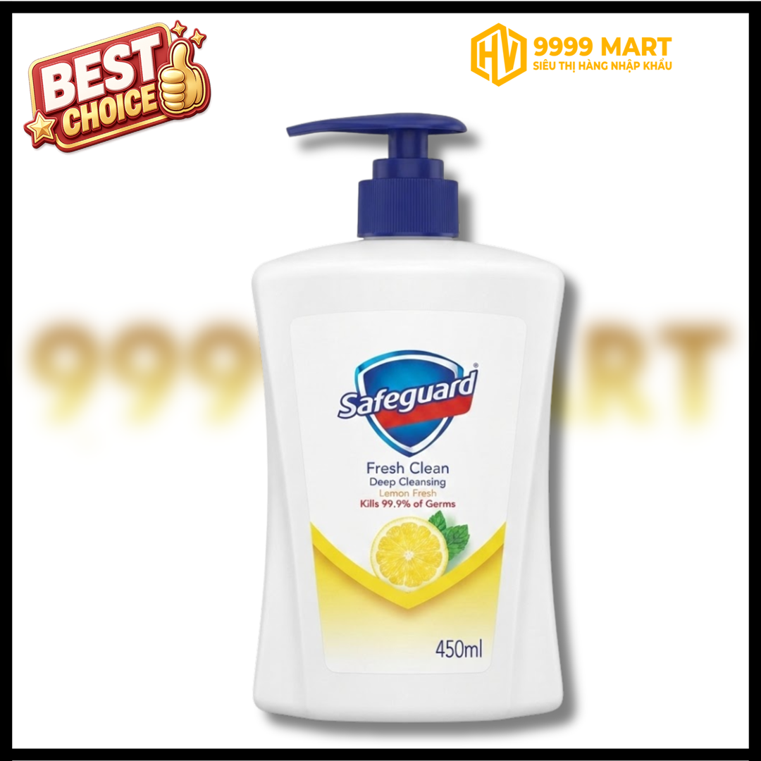  Nước Rửa Tay Chanh Lemon Fresh Safeguard 450ml 
