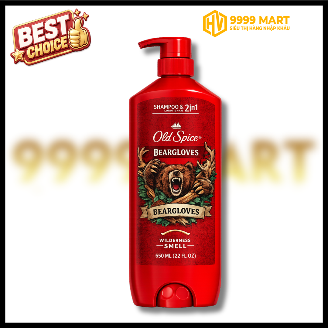  Dầu Gội & Xả Old Spice Bearglove 650ml - Mỹ 