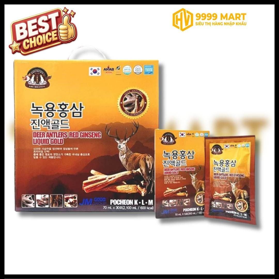  Nước Hồng Sâm Nhung Hươu Gold 70mlx30 Gói - Hàn Quốc 