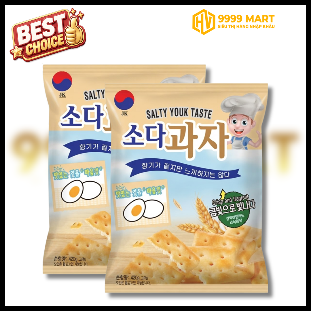  Bánh Quy Soda Ăn Kiêng Vị Trứng Muối Jk Hàn Quốc 420g 