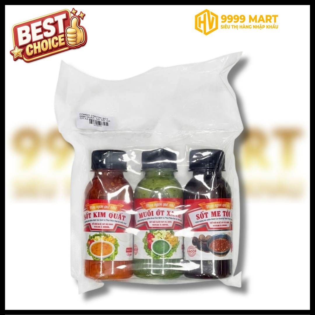  Combo 3 Nước Sốt (Kim Quốc, Me Tỏi Ớt, Ớt Xanh) 