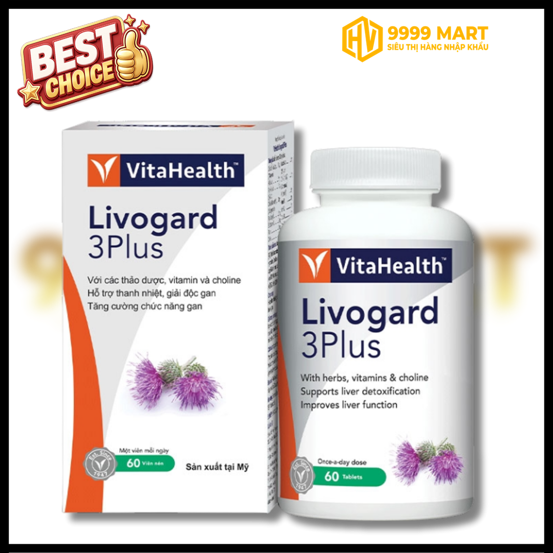  Tpcn Viên Uống Livogard 3plus Hỗ Trợ Thanh Nhệt, Giải Độc Và Tăng Cường Chức Năng Gan 60 Viên - Mỹ 