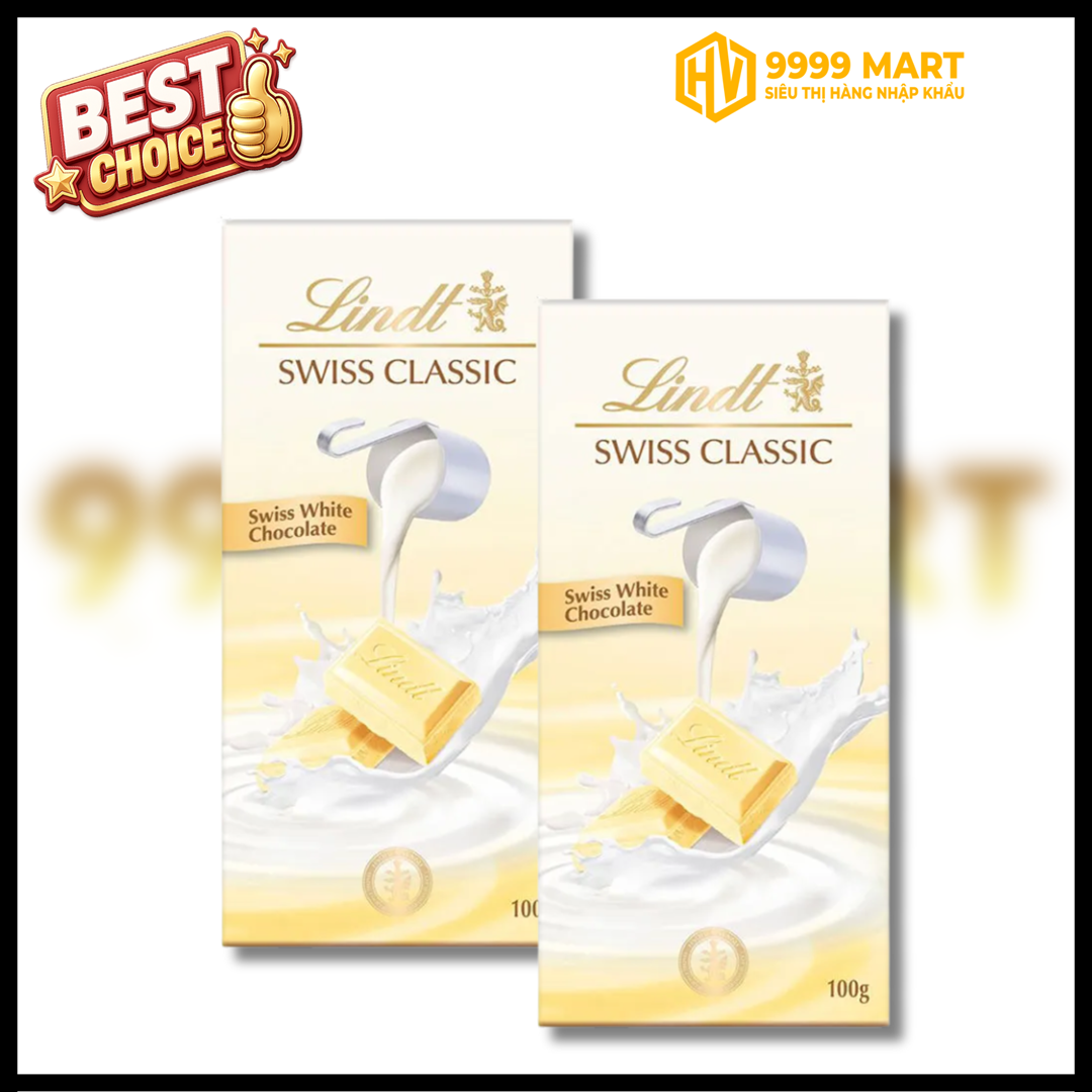  Socola Swiss Classic Trắng Hiệu Lindt 100g - Thuỵ Sỹ 