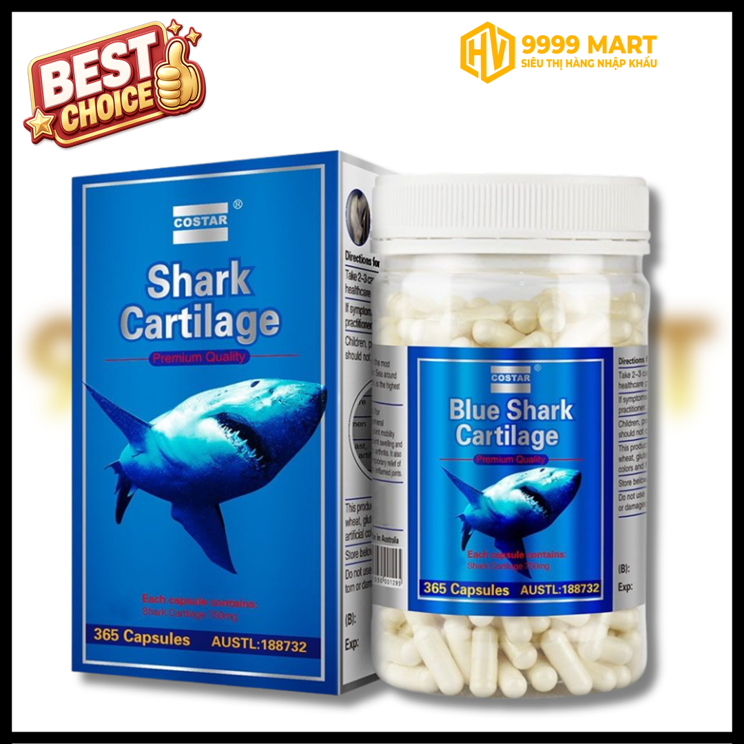  Viên Uống Hỗ Trợ Xương Khớp Sụn Cá Mập Blu Shark Cartilage 750mg 30 Viên - Úc 