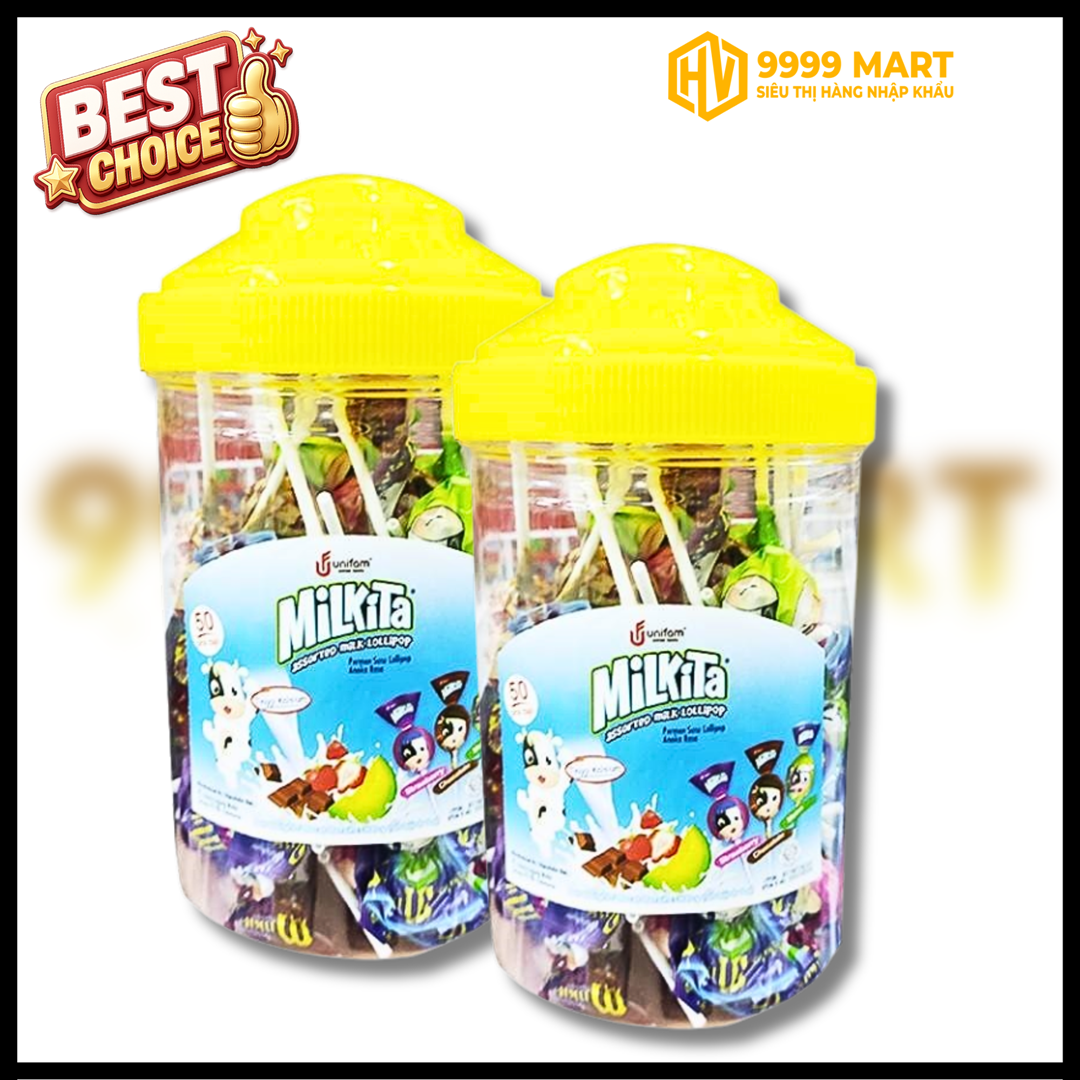  Kẹo Sữa 50 Que Milkita Vị Hỗn Hợp (Hũ 450g) 