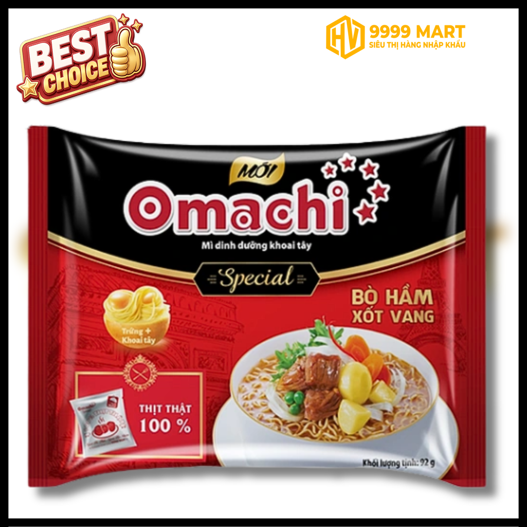  Mì Omachi Khoai Tây Bò Hầm Xốt Vang 92gr 