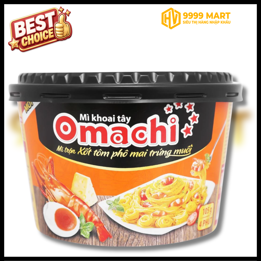  Mì Omachi Trộn Xốt Tôm Phô Mai Trứng Muối 105g 